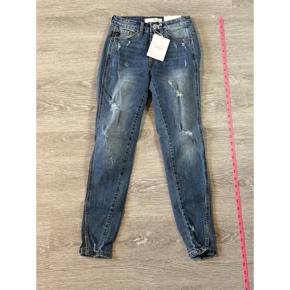 KanCan Distressed Denim Blue Jeans Size 1/24 New With Tags - Picture 8 of 12